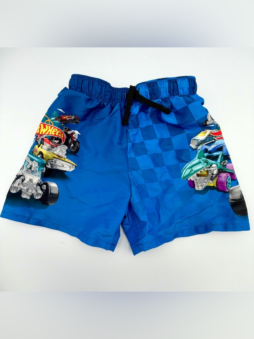 H&M Blue Hot Wheels Race Print Swim Trunks